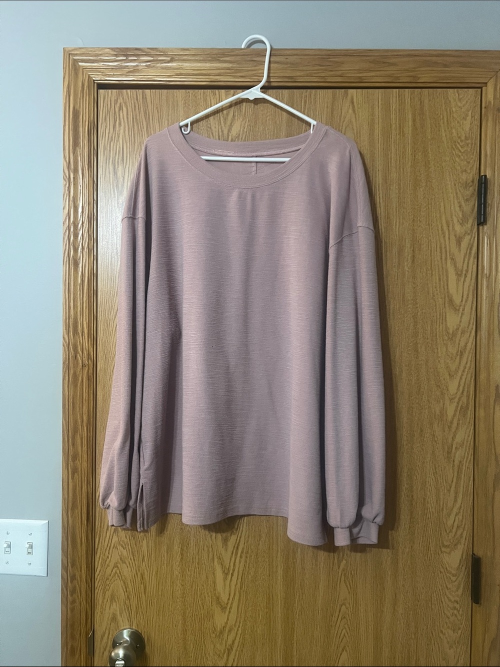 Women's Blush Pink Long Sleeve Pullover Top